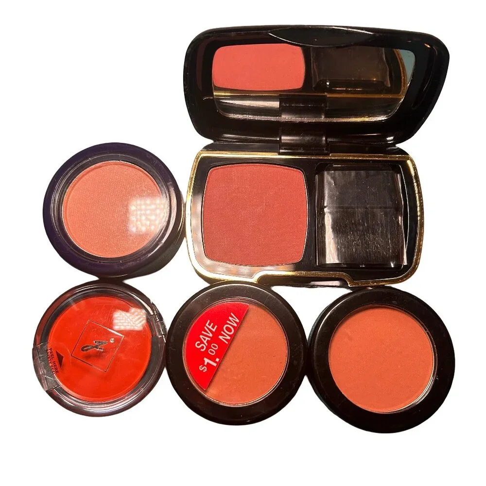 Vintage Drugstore Makeup Lot Maybelline Blush Santa Fe Rose Amber + Lip Gloss